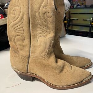 Suede cowboy boots